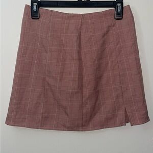 NWOT- altar’d state Juniors Pink and White Preppy Plaid Mini Skirt